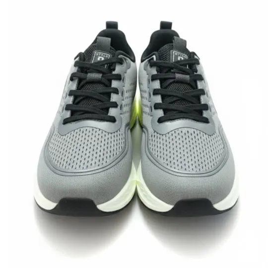 STYLE Gray Athletic Sneakers – Neon Yellow Sole